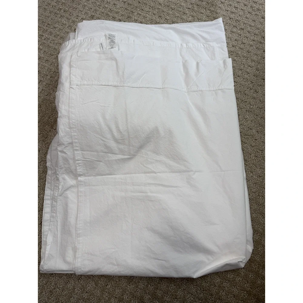 Pottery Barn WHITE Classic Organic Sheets - Twin XL - Dorm - FITTED + Flat Sheet